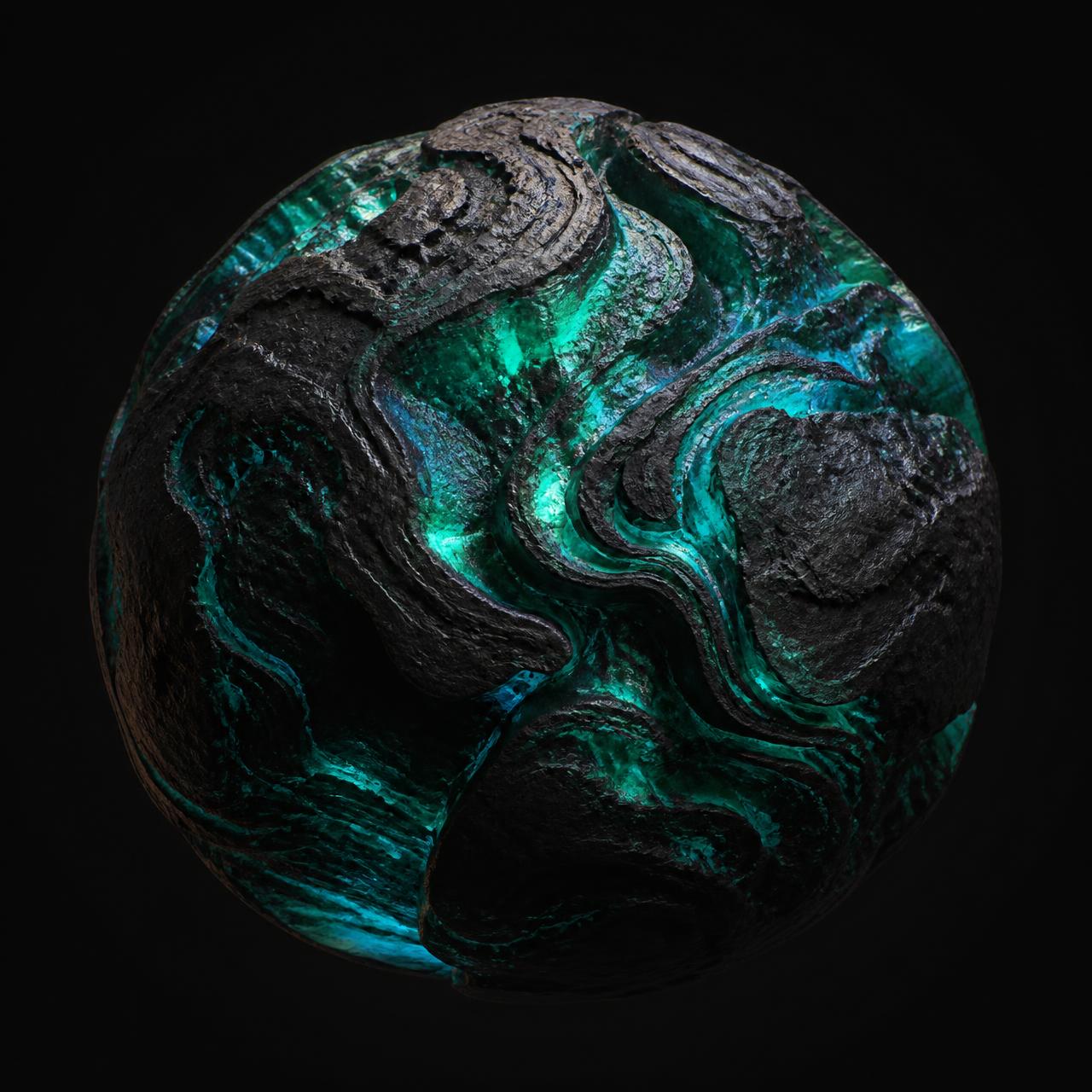 Núcleo mineral bioluminiscente de Vórtice